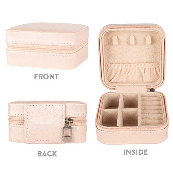 Custom Jewelry Box for Women, Portable Travel Organizer, Set of 1-Set of 1-Andaz Press-Blush Pink-