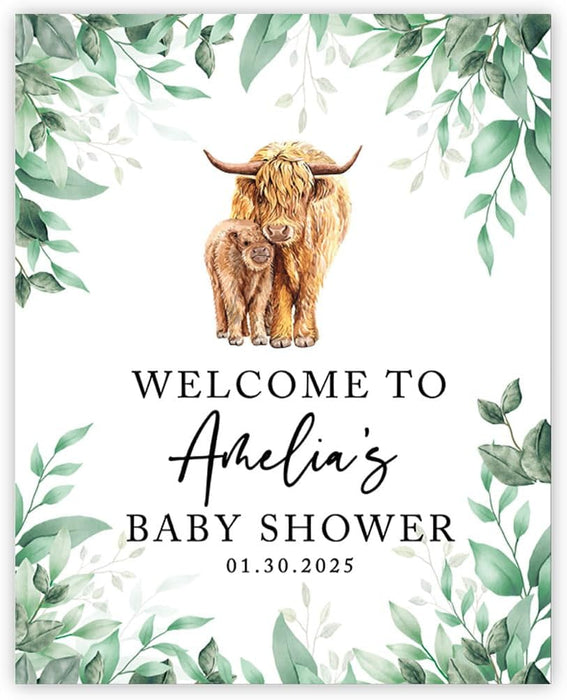 Custom Jungle Safari Baby Shower Canvas Welcome Signs-Set of 1-Andaz Press-Modern Tropical Jungle-