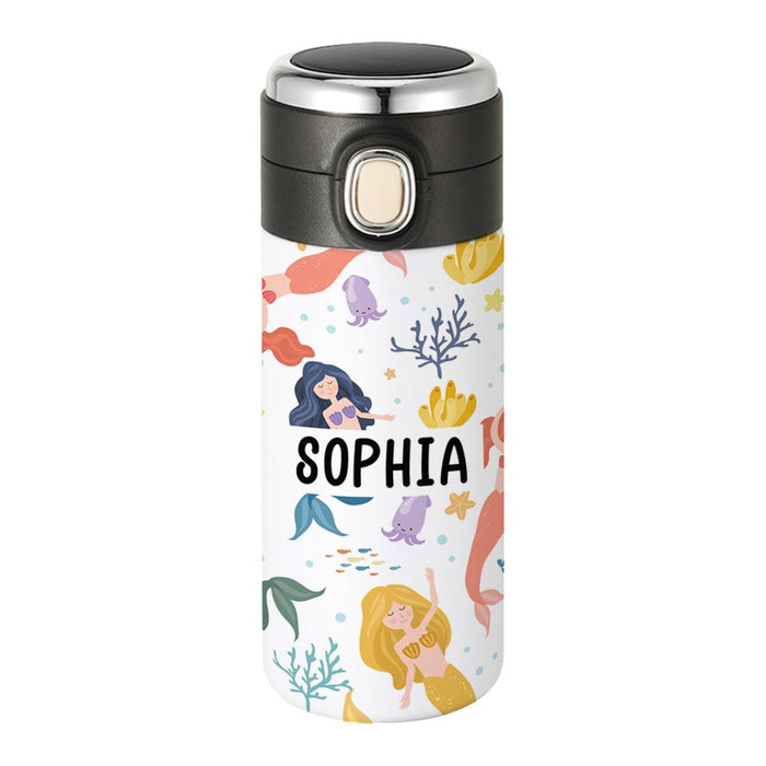 Custom Kids Tumbler Stainless Steel Water Bottle for Back to School, Set of 1-Set of 1-Andaz Press-Jungle Safari Animals-