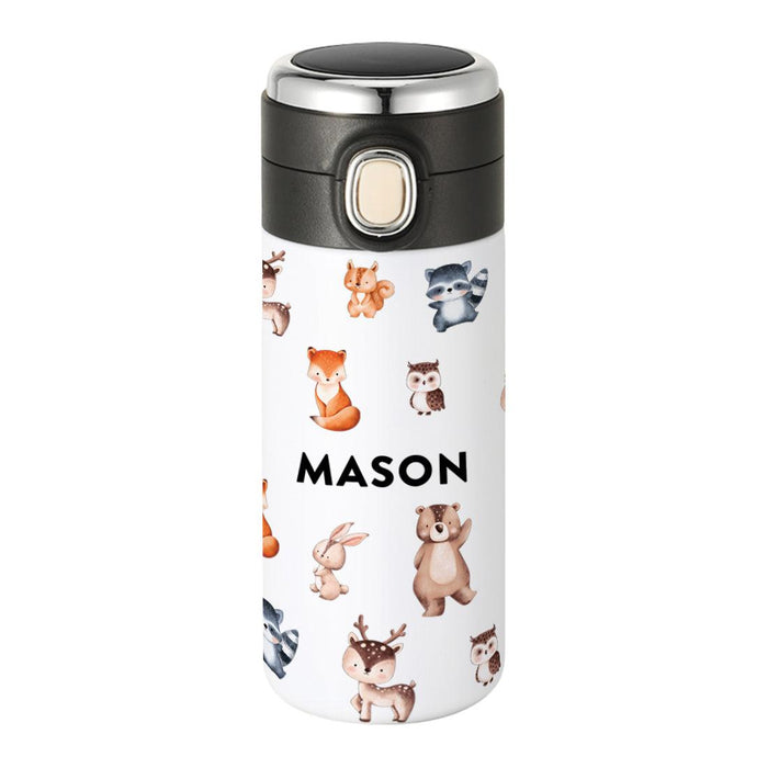 Custom Kids Tumbler Stainless Steel Water Bottle for Back to School, Set of 1-Set of 1-Andaz Press-Jungle Safari Animals-