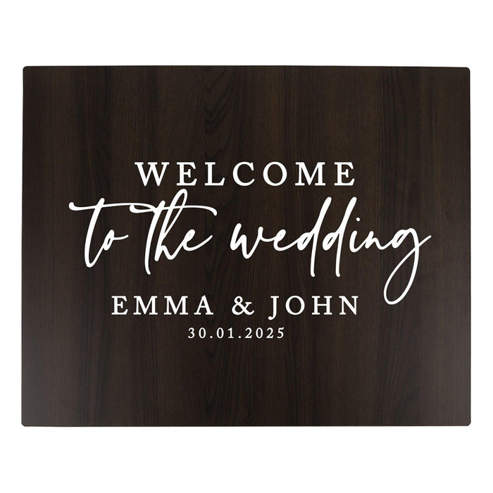 Custom Large Rustic Wooden Welcome Sign for Wedding - 30 Designs-Set of 1-Andaz Press-Heart Names-