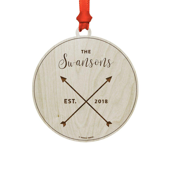 Custom Laser Engraved Wood Christmas Ornament with Gift Bag-Set of 1-Andaz Press-Godmother-