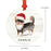 Custom Metal Christmas Ornament, Long Haired Chihuahua with Santa Hat, Custom Name-Set of 6-Andaz Press-