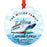 Custom Metal Cruise Ship Ornament 20XX, Christmas Ornament for Couples & Family-Set of 1-Andaz Press-Sunset Cruise-