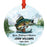 Custom Metal Fly Fishing Ornament 20XX Funny Family Christmas Decor-Set of 1-Andaz Press-Gone Fishing in Heaven Watercolor Fish-