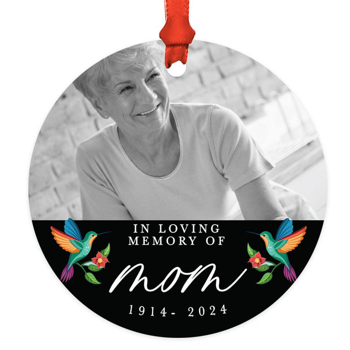 Custom Metal Hummingbird Ornament with Photo for Christmas Tree Memorial Decor-Set of 1-Andaz Press-I'm Always With You-