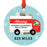 Custom Metal Moving Truck Ornament 20XX, State Moving Van Christmas Tree Decor-Set of 1-Andaz Press-Moving Goodbye-