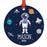 Custom Metal Planet Christmas Ornament for Tree, Unique Design for Kids-Set of 1-Andaz Press-Planets Solar System Space-