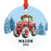 Custom Metal Red Tractor Ornament, 20XX Christmas Tree Gift for Kids-Set of 1-Andaz Press-Santa in Red Tractor-