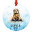 Custom Metal Sea Otter Christmas Ornaments Unique Holiday Decor for Kids-Set of 1-Andaz Press-Cute Baby Otter with Santa Hat-