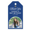 Custom Photo Bar/Bat Mitzvah Favor Tags with String, Thank You Gift Tags for Party Favors, Set of 60-Set of 60-Andaz Press-Half Arch-