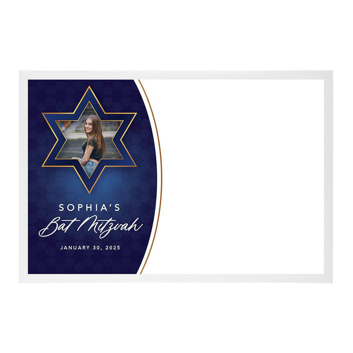 Custom Photo Bar/Bat Mitzvah Signature Frame Guest Book Alternative, Set of 1-Set of 1-Andaz Press-Modern Curved-