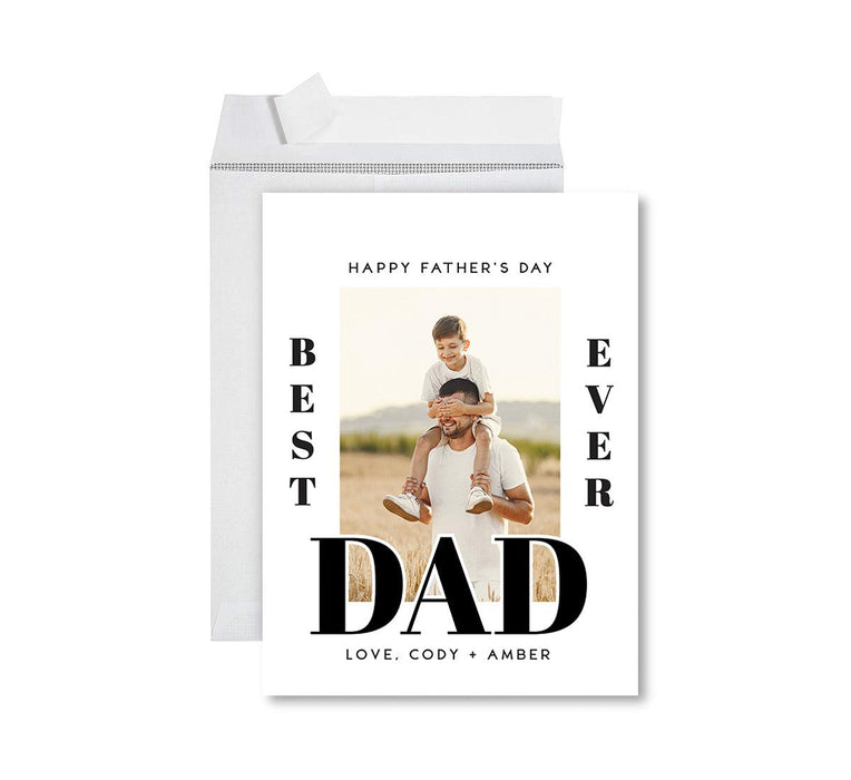 Custom Photo Father's Day Jumbo Card with Envelope, Greeting Card for Him, Set of 1-Set of 1-Andaz Press-Love, Custom Names-