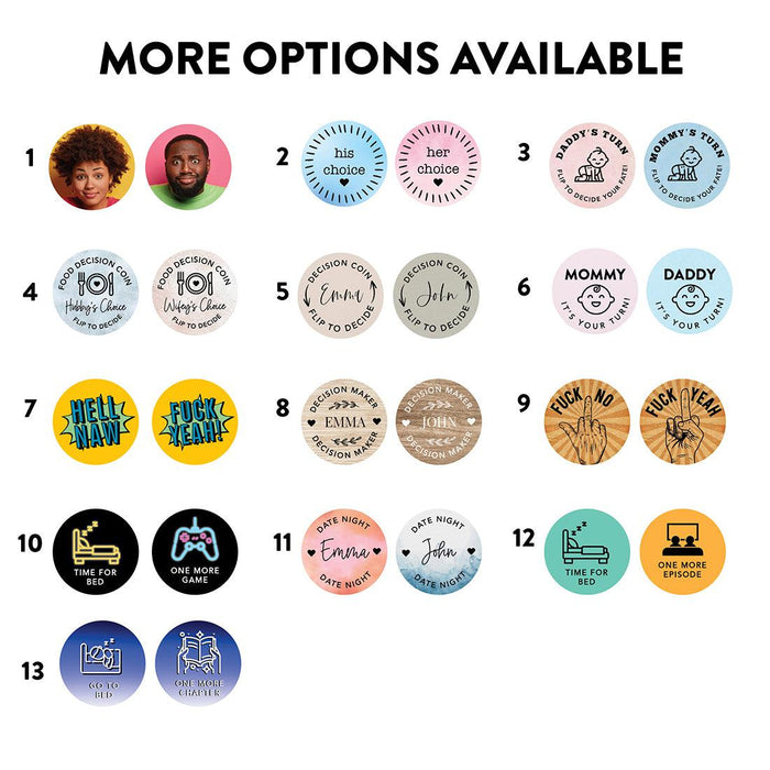 Custom Photo Flip to Decide Coin Includes Keychain Holder, Set of 1-Set of 1-Andaz Press-Custom Photo-
