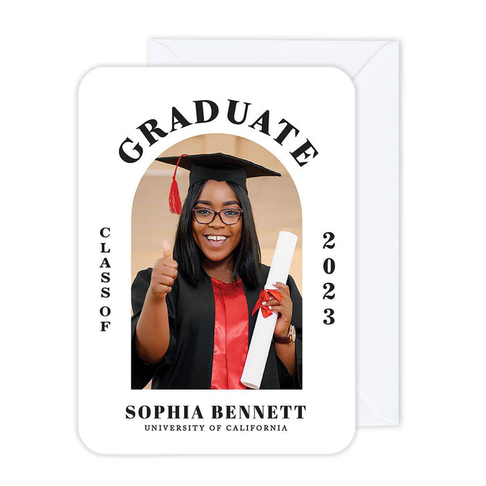 Custom Photo Graduation Announcement Cards with Envelopes, Set of 24-Set of 24-Andaz Press-Graduate-