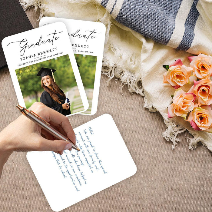 Custom Photo Graduation Announcement Cards with Envelopes, Set of 24-Set of 24-Andaz Press-Graduate-