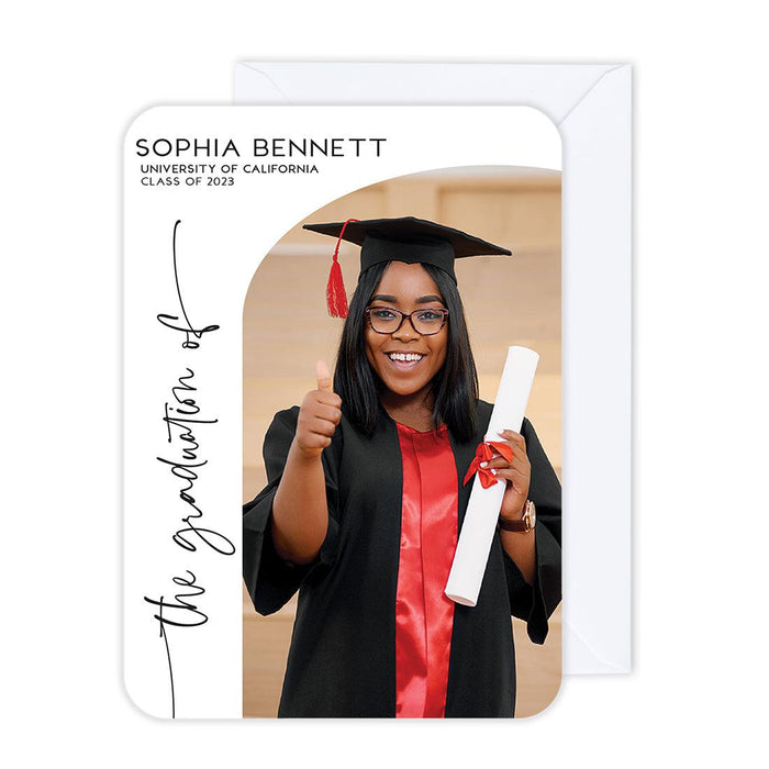 Custom Photo Graduation Announcement Cards with Envelopes, Set of 24-Set of 24-Andaz Press-The Graduation Of-