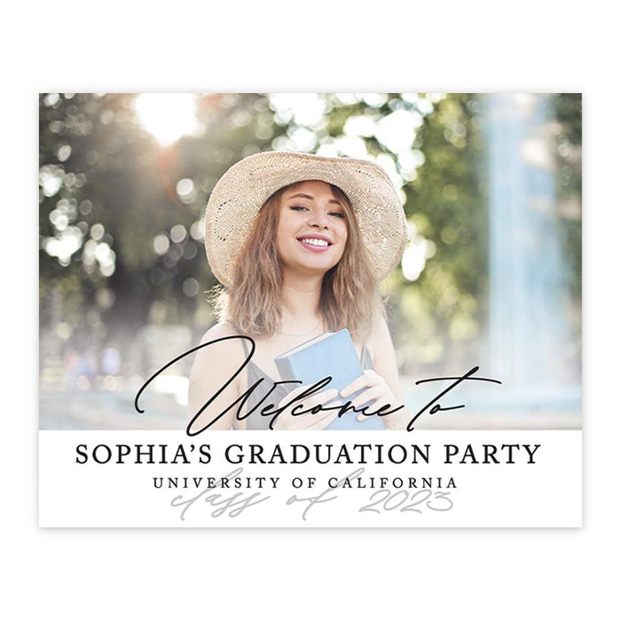 Custom Photo Graduation Canvas Sign for Alternative, Set of 1-Set of 1-Andaz Press-Rustic Script-