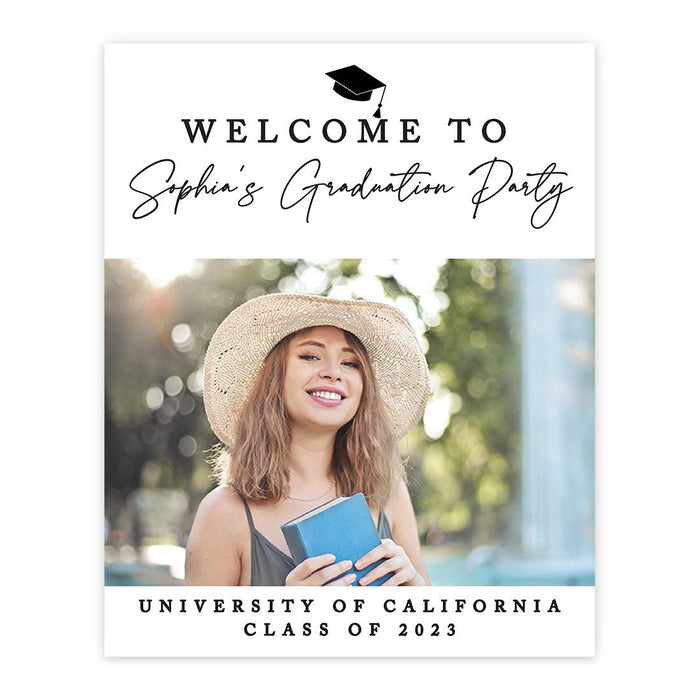 Custom Photo Graduation Canvas Sign for Alternative, Set of 1-Set of 1-Andaz Press-Rustic Script-