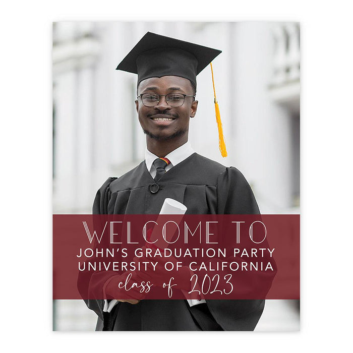 Custom Photo Graduation Canvas Sign for Alternative, Set of 1-Set of 1-Andaz Press-Rustic Script-