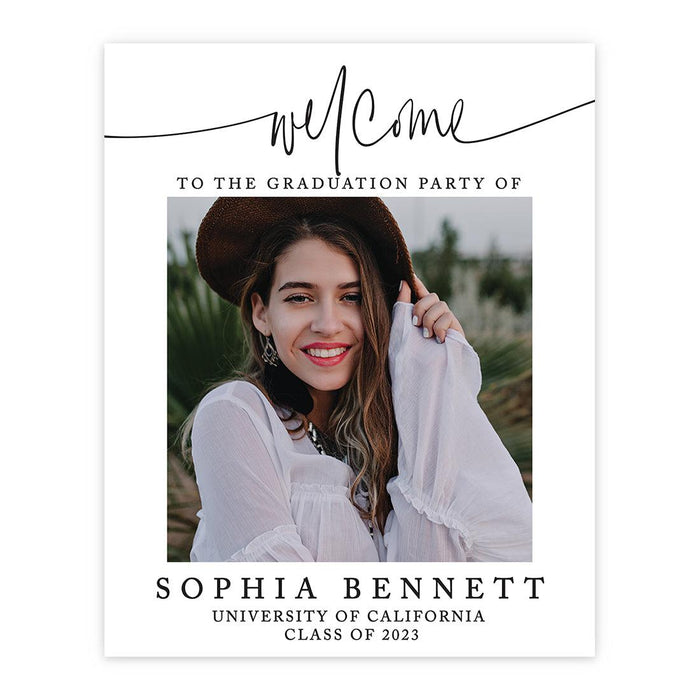 Custom Photo Graduation Canvas Sign for Alternative, Set of 1-Set of 1-Andaz Press-Rustic Script-