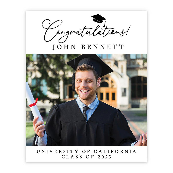 Custom Photo Graduation Canvas Sign for Alternative, Set of 1-Set of 1-Andaz Press-Rustic Script-