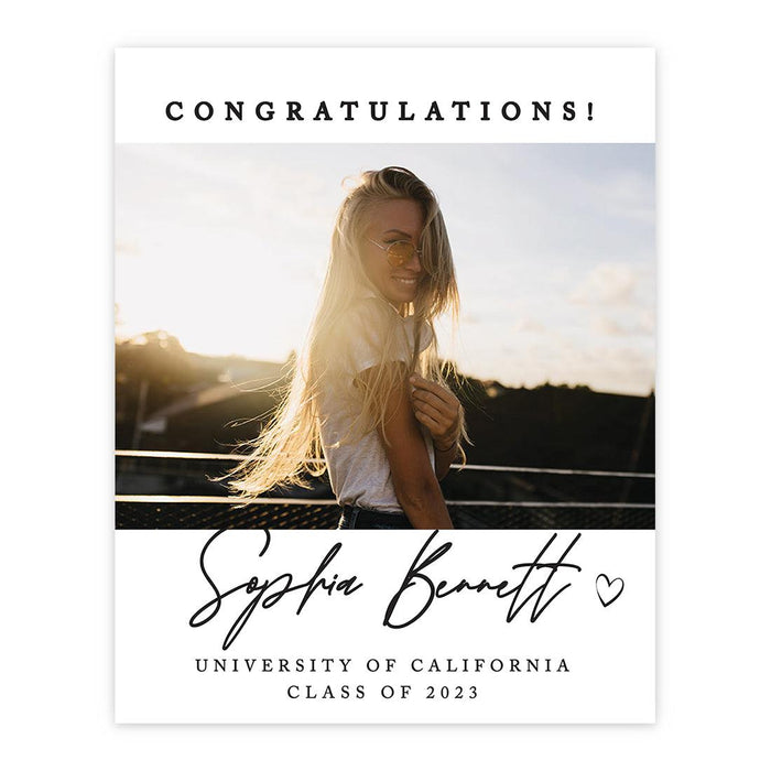 Custom Photo Graduation Canvas Sign for Alternative, Set of 1-Set of 1-Andaz Press-Rustic Script-