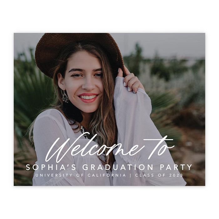 Custom Photo Graduation Canvas Sign for Alternative, Set of 1-Set of 1-Andaz Press-Rustic Script-