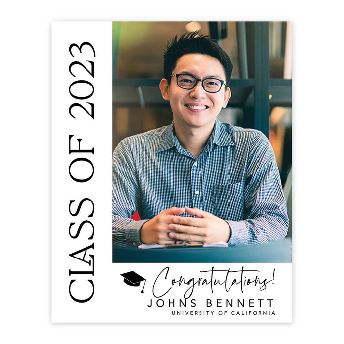 Custom Photo Graduation Canvas Sign for Alternative, Set of 1-Set of 1-Andaz Press-Rustic Script-