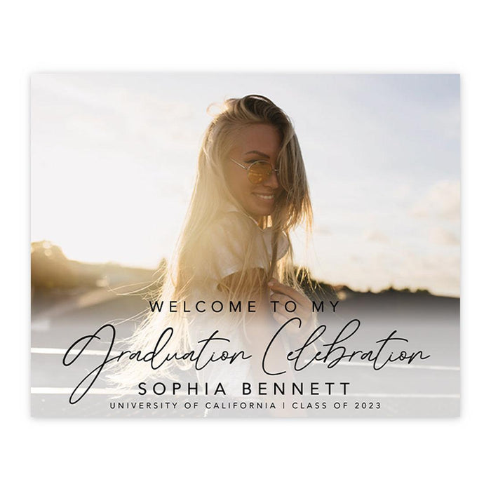 Custom Photo Graduation Canvas Sign for Alternative, Set of 1-Set of 1-Andaz Press-Rustic Script-