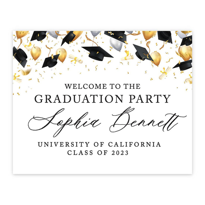 Custom Photo Graduation Canvas Sign for Alternative, Set of 1-Set of 1-Andaz Press-Rustic Script-