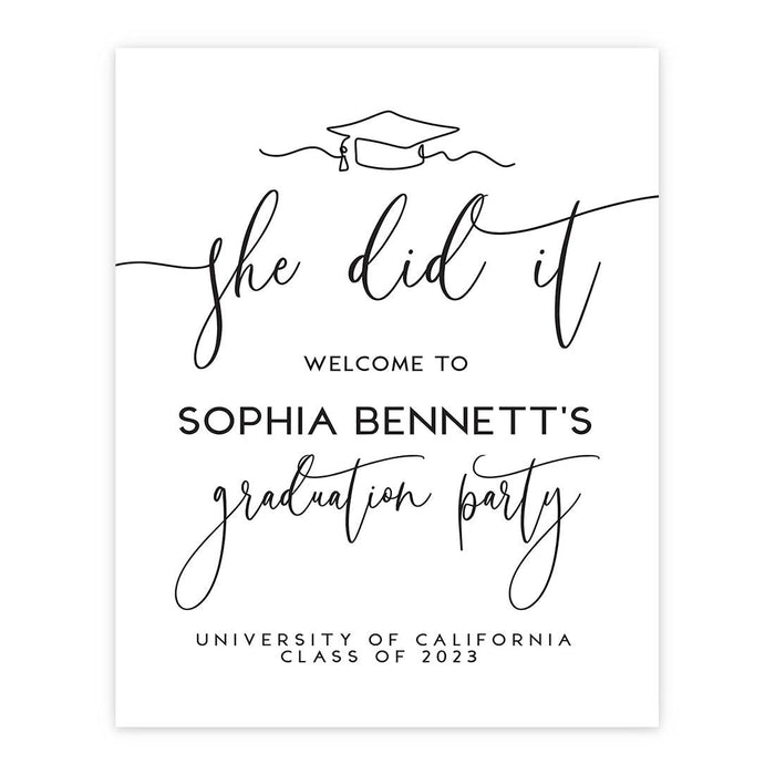 Custom Photo Graduation Canvas Sign for Alternative, Set of 1-Set of 1-Andaz Press-Rustic Script-