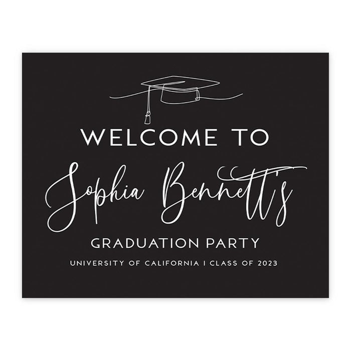 Custom Photo Graduation Canvas Sign for Alternative, Set of 1-Set of 1-Andaz Press-Rustic Script-
