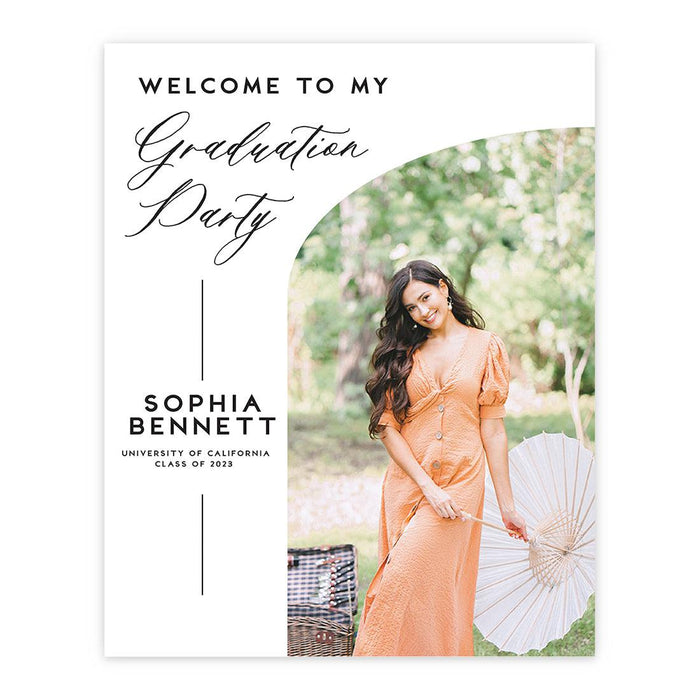 Custom Photo Graduation Canvas Sign for Alternative, Set of 1-Set of 1-Andaz Press-Rustic Script-