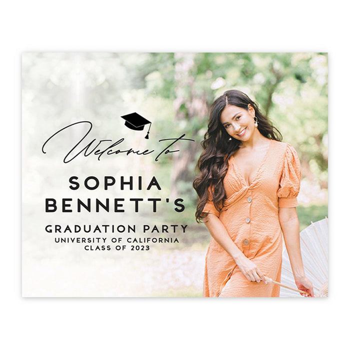 Custom Photo Graduation Canvas Sign for Alternative, Set of 1-Set of 1-Andaz Press-Rustic Script-