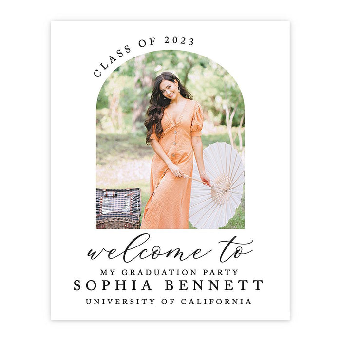 Custom Photo Graduation Canvas Sign for Alternative, Set of 1-Set of 1-Andaz Press-Rustic Script-