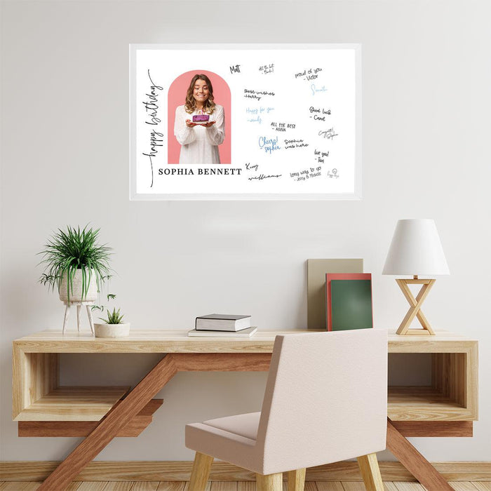 Custom Photo Happy Birthday Signature Frame Guest Book Alternative, Set of 1-Set of 1-Andaz Press-50 Years-