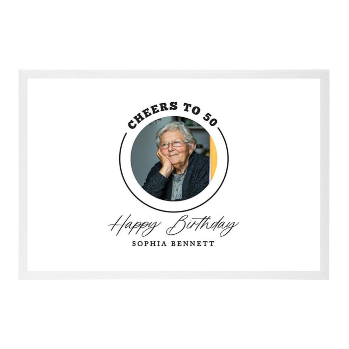 Custom Photo Happy Birthday Signature Frame Guest Book Alternative, Set of 1-Set of 1-Andaz Press-50 Years-