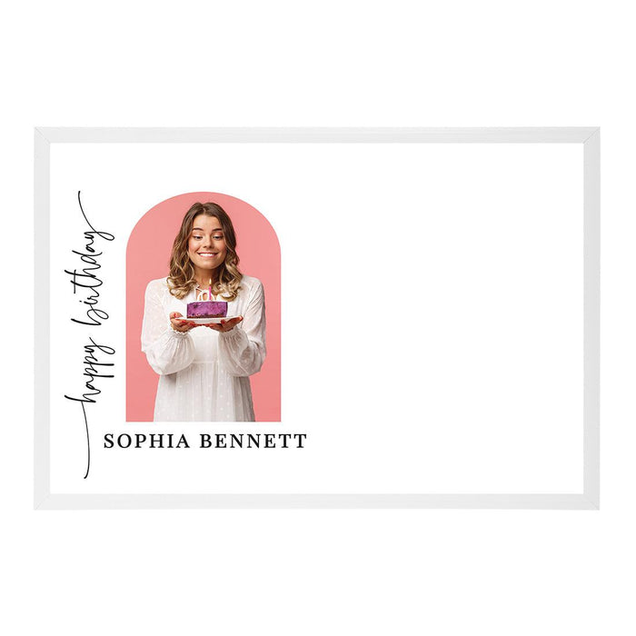 Custom Photo Happy Birthday Signature Frame Guest Book Alternative, Set of 1-Set of 1-Andaz Press-Boho Arch Photo-
