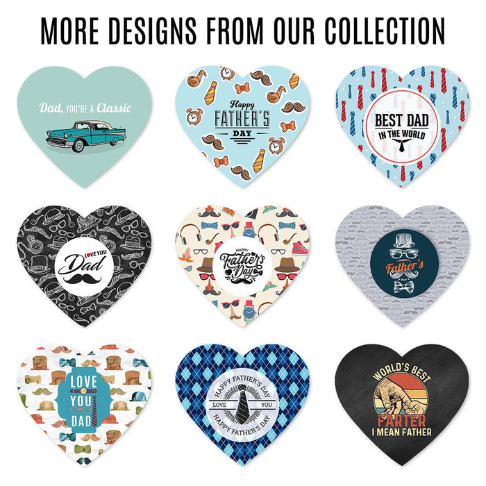 Custom Photo Happy Father's Day Heart Shaped Box with Lid, Reusable Heart Box, Set of 1-Set of 1-Andaz Press-Custom Photo Text-