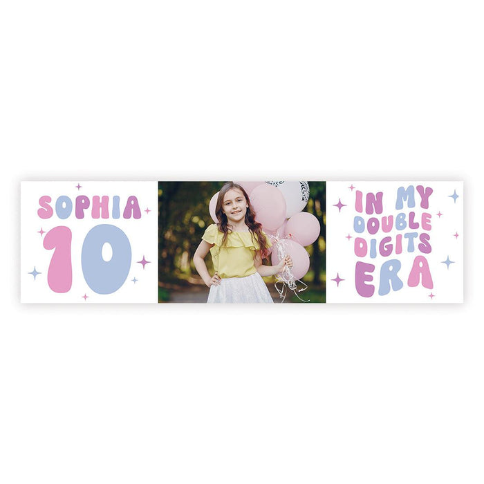 Custom Photo It's Me Hi I'm The Birthday Girl Its Me Banner, Disco Party Decorations, Set of 1-Set of 1-Andaz Press-Retro Hot Pink with Photo-