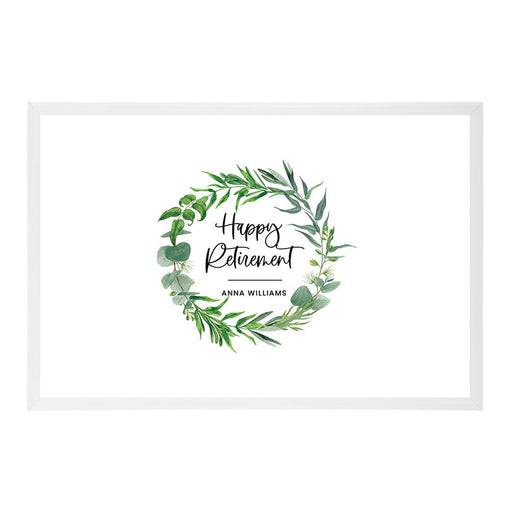 Custom Retirement Signature Frame Guest Book Alternative, Set of 1-Set of 1-Andaz Press-Greenery Wreath-