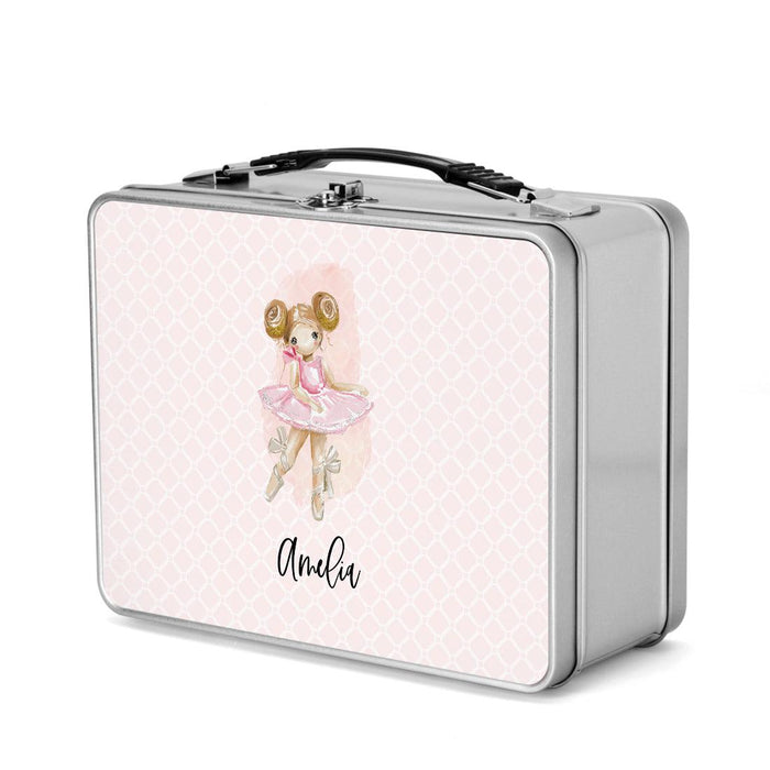 Custom Retro Style Stainless Steel Kids Lunch Box, Set of 1-Set of 1-Andaz Press-Ballerina Doll-