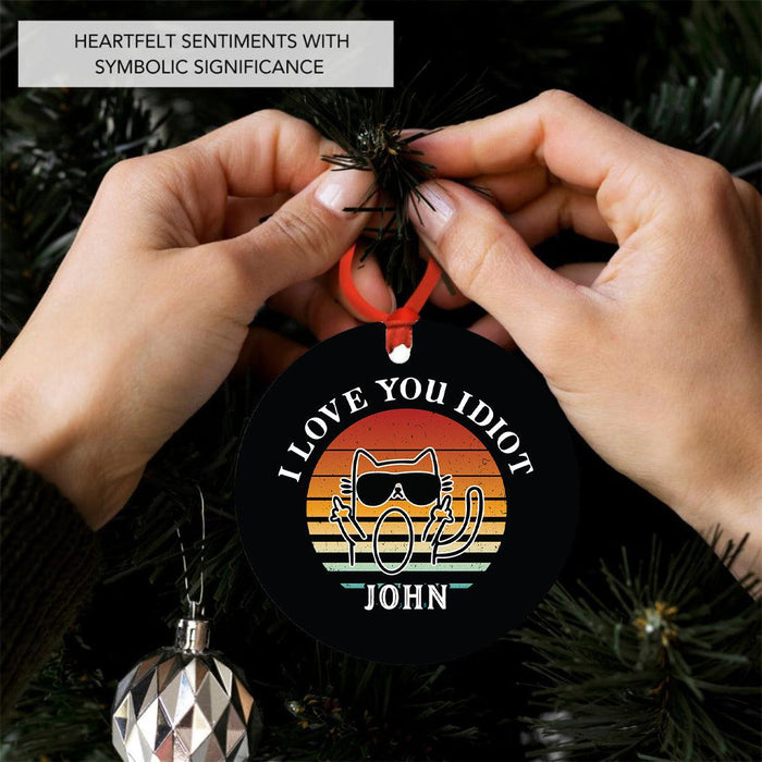 Custom Sibling Christmas Ornaments 20XX, Metal Funny Big Brother & Sister Gift-Set of 1-Andaz Press-Fluff You!-