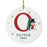 Custom Snowman Round Porcelain Christmas Ornament, Monogram Letter with Custom Name, Set of 1-Set of 1-Andaz Press-Monogram A-