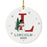 Custom Snowman Round Porcelain Christmas Ornament, Monogram Letter with Custom Name, Set of 1-Set of 1-Andaz Press-Monogram L-