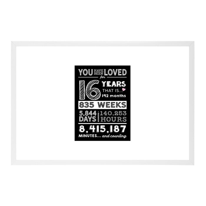 Custom Sweet 16 Signature Frame Guest Book Alternative, Set of 1-Set of 1-Andaz Press-Chalkboard Design-