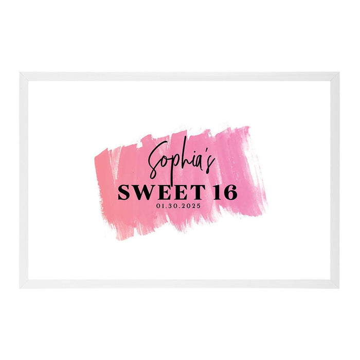Custom Sweet 16 Signature Frame Guest Book Alternative, Set of 1-Set of 1-Andaz Press-Pink Swatch-