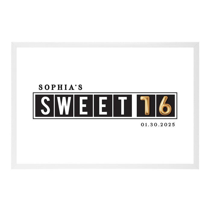 Custom Sweet 16 Signature Frame Guest Book Alternative, Set of 1-Set of 1-Andaz Press-Tile Squares-