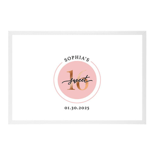 Custom Sweet 16 Signature Frame Guest Book Alternative, Set of 1-Set of 1-Andaz Press-Rose Gold-